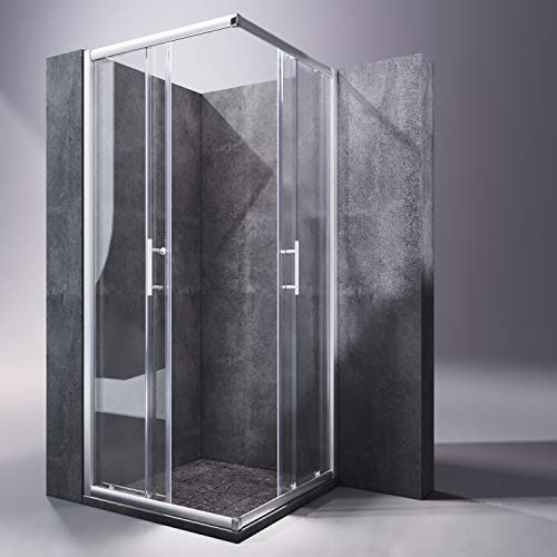 Duschkabine mit Eckeinstieg und Doppelschiebetüren aus Klarglas - 2