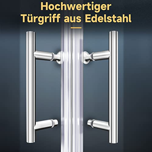 Duschkabine mit Eckeinstieg und Doppelschiebetüren aus Klarglas - 9