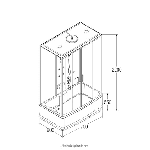 Duschtempel Diamond inklusive Dampfsauna und Whirlpool - 3