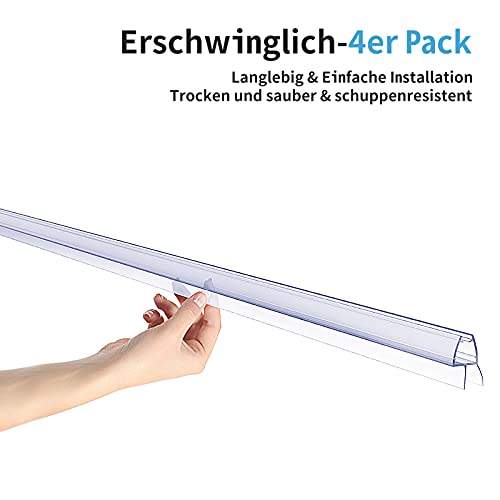 4 x 100 cm Duschdichtungen für 6 – 8 mm Glasdicke - 3