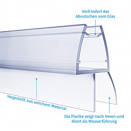 4 x 100 cm Duschdichtungen für 6 – 8 mm Glasdicke - 5