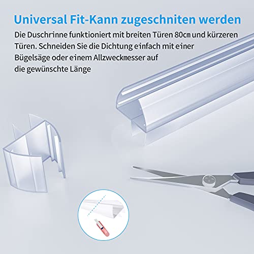 4 x 100 cm Duschdichtungen für 6 – 8 mm Glasdicke - 7