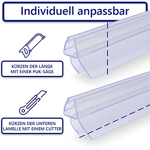 2 x 100 cm Duschdichtung für 6 – 8 mm Glasdicke - 4