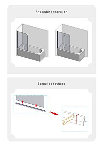 2 x 100 cm Duschdichtung für 5 – 6 mm Glasdicke - 5