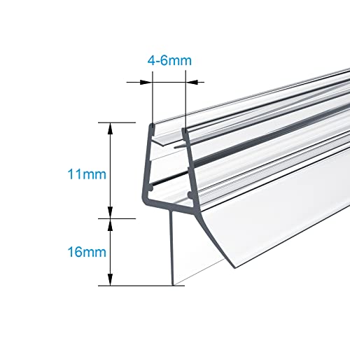 1 x 100 cm Duschdichtung für 4 – 6 mm Glasdicke - 2