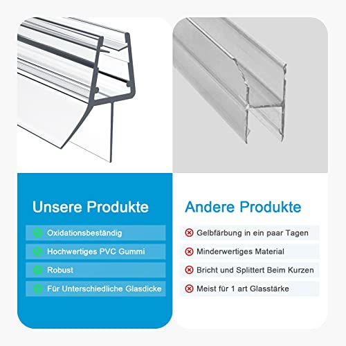 1 x 100 cm Duschdichtung für 4 – 6 mm Glasdicke - 5