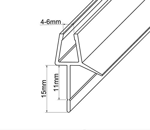 1 x 100 cm Duschdichtung für 4 – 6 mm Glasdicke - 3