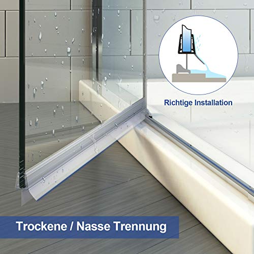 1 x 100 cm Duschdichtung für 7 – 8 mm Glasdicke - 8