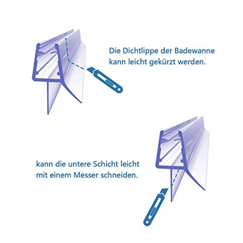 1 x 100 cm Duschdichtung für 7 – 8 mm Glasdicke - 6