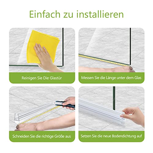 1 x 100 cm Duschdichtung für 4 – 6 mm Glasdicke - 6