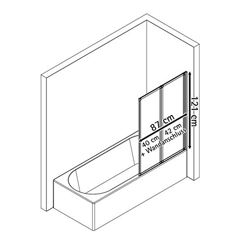 Zweiteiliger Badewannenaufsatz mit schwarzem Rand zur Klebe-Montage