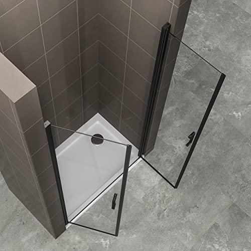 Schwarze Duschtür STELLA mit Nanobeschichtung - 6