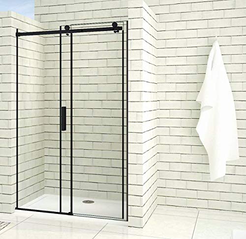 Aica Sanitär 100x200cm Duschtür Verstellbereich von 97-100 cm Duschabtrennung Nischentür Dusche Schwarz aus 8mm Sicherheitsglas mit Nanobeschichtung - 3
