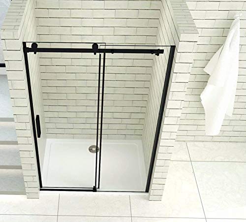 Aica Sanitär 100x200cm Duschtür Verstellbereich von 97-100 cm Duschabtrennung Nischentür Dusche Schwarz aus 8mm Sicherheitsglas mit Nanobeschichtung - 4