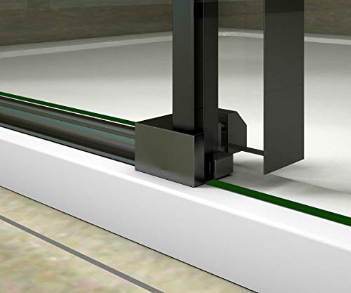 Aica Sanitär 100x200cm Duschtür Verstellbereich von 97-100 cm Duschabtrennung Nischentür Dusche Schwarz aus 8mm Sicherheitsglas mit Nanobeschichtung - 6