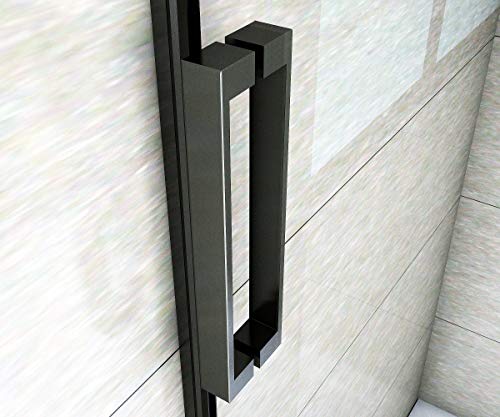 Aica Sanitär 100x200cm Duschtür Verstellbereich von 97-100 cm Duschabtrennung Nischentür Dusche Schwarz aus 8mm Sicherheitsglas mit Nanobeschichtung - 7
