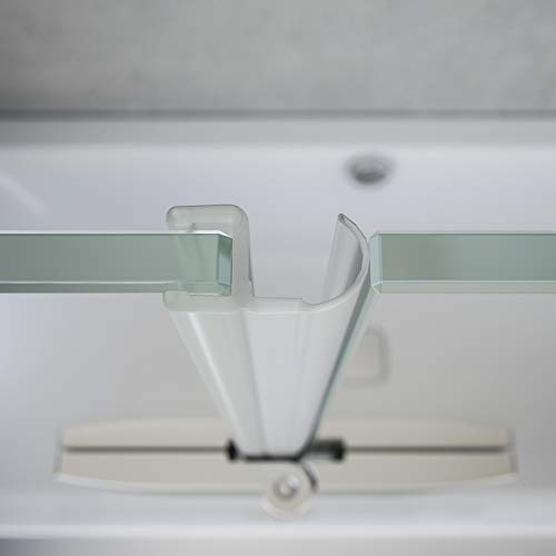 Schulte Badewannenfaltwand Angle, 2-teilig 112 x 142 cm mit Seitenwand für 70 cm Badewanne, 5 mm Sicherheitsglas (ESG) Klar hell, Chromoptik, D693477201 41 50 - 3