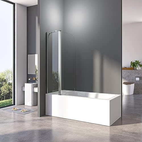 Duschtrennwand für Badewanne 90 x 140 cm Faltwand für Badewanne 6mm ESG Glas Nano Beschichtung Duschtrennwand Badewannenaufsatz - 3