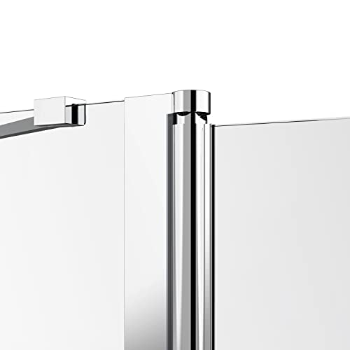 Duschtrennwand für Badewanne 90 x 140 cm Faltwand für Badewanne 6mm ESG Glas Nano Beschichtung Duschtrennwand Badewannenaufsatz - 8