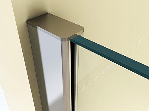 Duschwand Glas 10mm Sicherheitsglas - Begehbare Duschabtrennung Glaswand Easy Clean Nano Beschichtung - Walk - Duschwand Gestreift 40 cm - ebenerdig - Duschtrennwand mit Edelstahl-Zubehör - 5