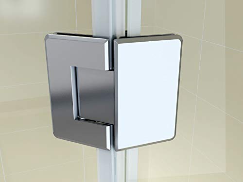 Fünfeckdusche Eckdusche Duschkabine Duschabtrennung Eckdusche Fünfeck Glas, Größe:80 x 80 x 190 cm, Dusche_Amazon:Einstieg DIN links | Gestreift | ohne Duschtasse & Ablauf - 5