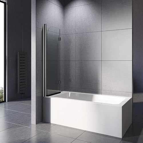 WOWINNE Duschwand für Badewanne 100x140cm, Badewannenaufsatz Duschwand 2-teilig Faltbar Duschabtrennung Badewanne mit 6mm NANO ESG-Glas - 2