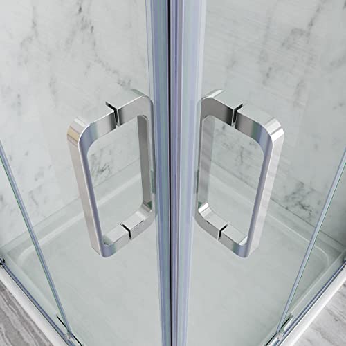 Duschkabine 70x70 cm Eckeinstieg Falttür Duschabtrennung mit Doppel faltbar Duschtür, NANO Glas Duschwand, Drehfalttür komplett dusche Höhe 185cm - 4