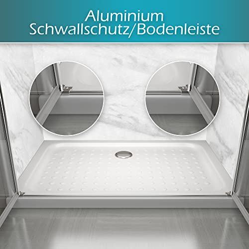Hochwertige Duschtür mit Doppelschwenktüren und Nanobeschichtung - 8
