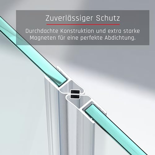 Designer Duschabtrennung Pendeltür “Mattglas” mit Lotoseffekt - 7